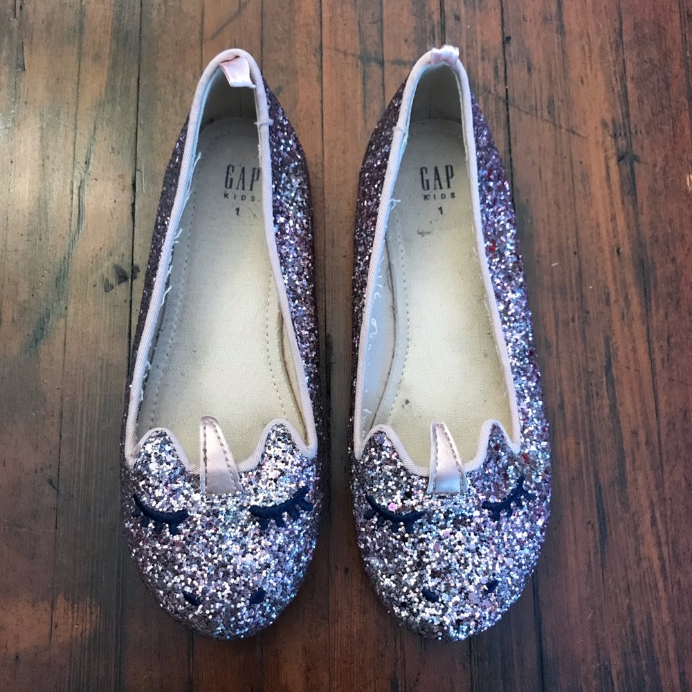 GapKids Glitter Unicorn Flats Size 1